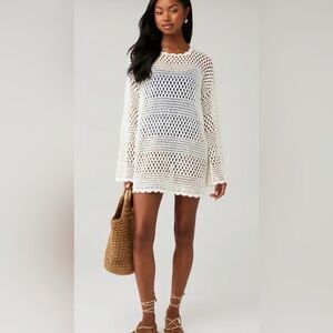 Show Me Your MuMu Cream Crochet Beach Cover-Up